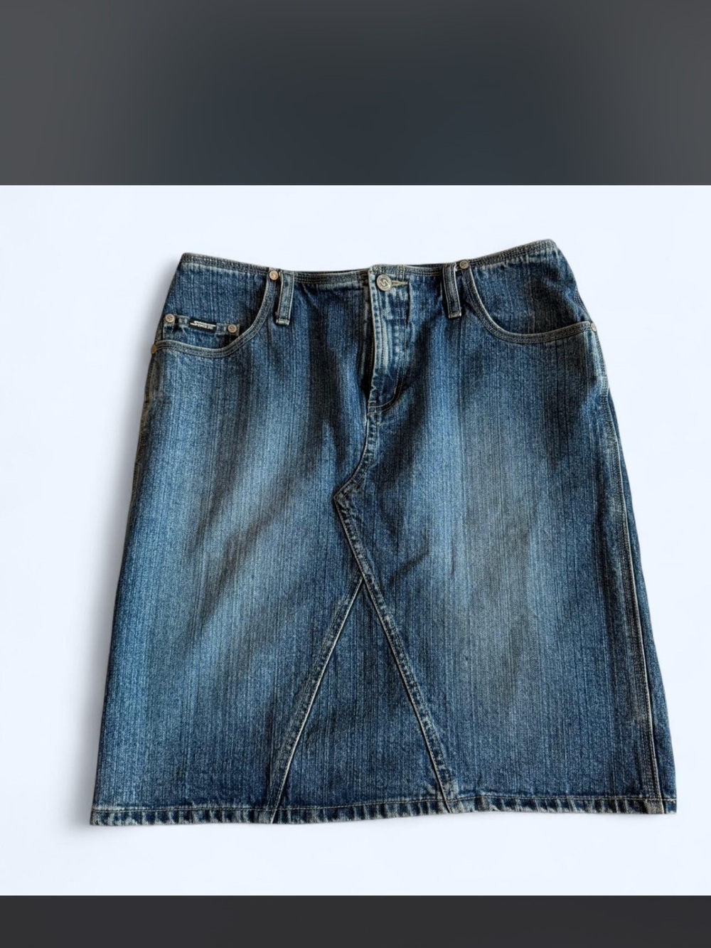 Squeeze Dark Blue Denim Skirt